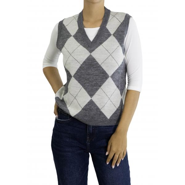 Gilet avvitato fantasia 
